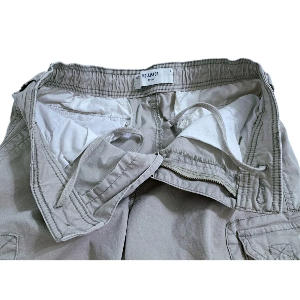 Holliister Baggy Cargo Pants Men's Small Khaki Utility Trail Hike Work Y2K